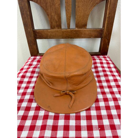 Aristacap Leather hat - newsboy hat - cap - handmade - womans hat. Union made main image 5
